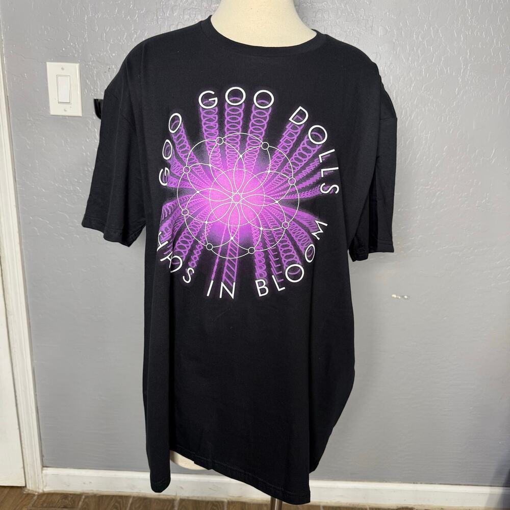 Goo Goo Dolls Band T-Shirt Chaos in Bloom Tour Graphic Tee Black Purple Size XL